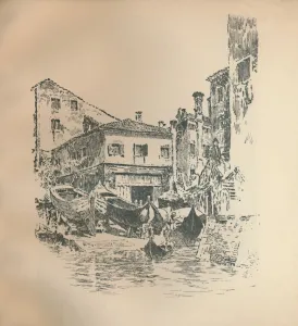 Geoffrey Holme Collection: Boat Building, Venice, 1905, (1925). Creator: Joseph Pennell