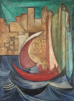 Leon Prints: Boat, c1919. Creator: Leon Chwistek