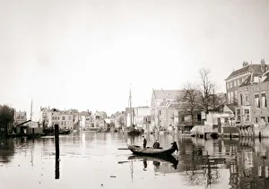 Batkin Prints: Boat on the canal, Dordrecht, Netherlands, 1898. Artist: James Batkin