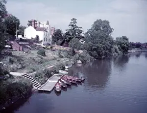Rowing Boat Prints: The Boat House Hotel on the River Severn
