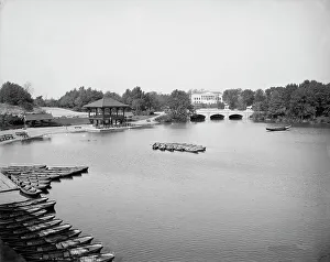Dry Plate Negative Prints: Boat landing, the park, Buffalo, N.Y. between 1900 and 1906. Creator: Unknown
