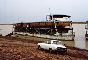 Rusty Prints: Boat on the Niger river, Mopti, Mali, 1990. Creator: Amanda Waite