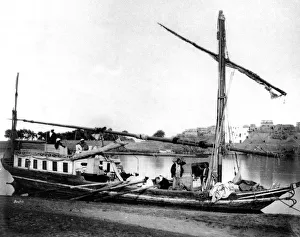 Bonfils Collection: Boat on the Nile, Egypt, 1878. Artist: Felix Bonfils