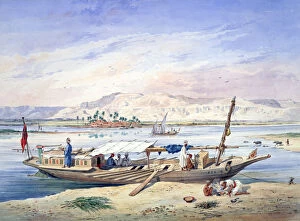 Campfire Gallery: A Boat on the Nile, Egypt, 19th century. Artist: Emile Prisse D Avennes