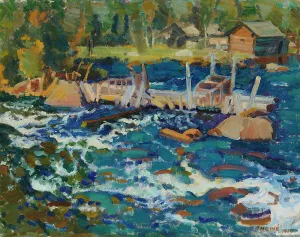 Boat pier, 1917. Creator: Verner Thome