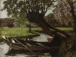 Willow Prints: Boat with a Pollard Willow, 1863. Creator: Matthijs Maris