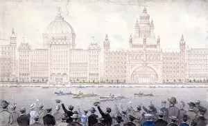 August Collection: Boat race on the River Thames for the August bank holiday, London, 1925