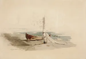 Post Prints: A boat on the shore, 1859. Creator: Werner Holmberg