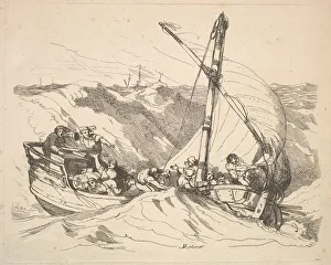 Passenger Prints: Boat in a Storm at Sea, 1784-88. Creator: Thomas Rowlandson