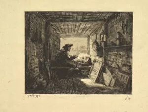 Charles François Gallery: The Boat Studio, from series Voyage en Bateau, 1862, 1861