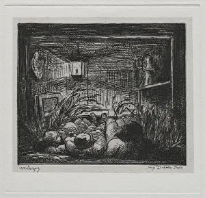 1817 1878 Prints: The Boat Trip: Bedding Down Aboard the Botin (Night on the Boat), 1861