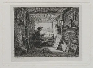 1817 1878 Prints: The Boat Trip: The Studio on the Boat, 1861. Creator: Charles Francois Daubigny (French