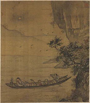 1392 1910 Prints: Boating in Moonlight, 1600s. Creator: Unknown