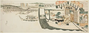 Party Gallery: Boating parties on the Sumida River, Japan, c. 1808 / 12. Creator: Hokusai