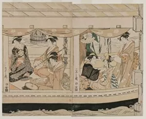Ch Bunsai Eishi Japanese Gallery: Boating on the Sumida River, mid 1790s. Creator: Ch?bunsai Eishi (Japanese, 1756-1829)