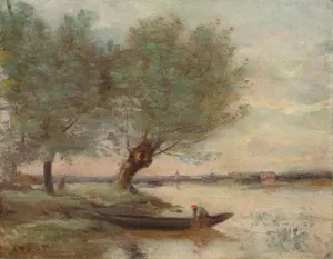 Studio Volume 39 Prints: The Boatman, 1806-1875, (1906-7). Artist: Jean-Baptiste-Camille Corot