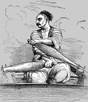 Istanbul Turkey Prints: Boatman of the Bosphorus; Industrious Classes in Constantinople, 1854. Creator: Unknown