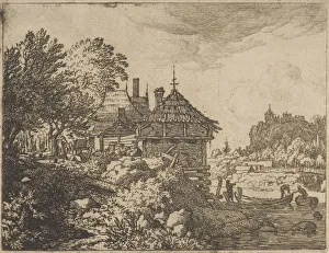 Mooring Prints: The Two Boats Approach a Hut, 17th century. Creator: Allart van Everdingen