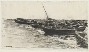 Boats on the Beach, c. 1874 / 81. Creator: Leon Augustin Lhermitte (French, 1844-1925)
