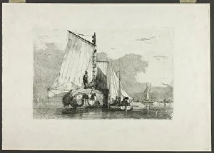 Sailing Barge Prints: Boats Braydon, 1825. Creator: Joseph Stannard
