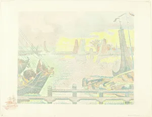 Paul Victor Jules Signac Prints: Boats at Flushing (Bateaux à Flessingue), 1895. Creator: Paul Signac