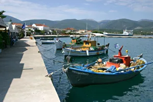 Kefalonia Prints: Boats in the harbour of Sami, Kefalonia, Greece