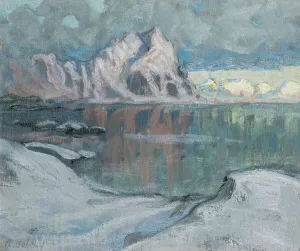 Arctic Ocean Prints: Boats between the Mountains. Study from Lofoten, 1910. Creator: Anna Katarina Boberg
