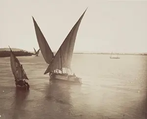 Atmosphere Prints: Boats on the Nile, 19th century. Creator: Anon