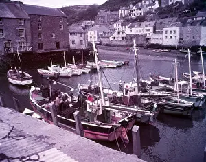 Fishing Boat Prints: Boats in Polperro Harbour, Cornwall, c1955. Creator: Arthur Charles Kirby Ware