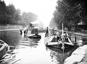 Canal Boat Prints: Boats on Regents Canal, London, c1905