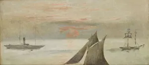 Douard 1832 1883 Prints: Boats at Sea, Sunset. Artist: Manet, Edouard (1832-1883)