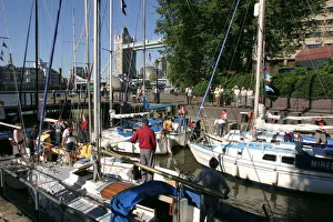 Boats in St Katherines Lock, London