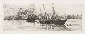 Otto H Bacher American Prints: Two Boats, Venice, 1880. Creator: Otto H. Bacher (American, 1856-1909)