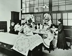 Bobbin Gallery: Bobbin lace and embroidery class, Northern Polytechnic, London, 1907