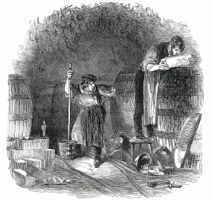 Brewing Prints: Bobbing the Beer, 1850. Creator: Unknown