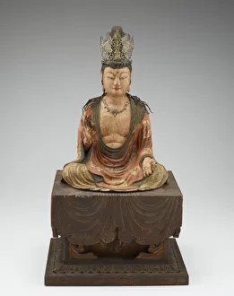 Buddhist Prints: Bodhisattva, Kamakura period, 13th century; detached throne, modern. Creator: Unknown