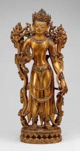 Tibetan Collection: Bodhisattva Maitreya with Fear-Not Gesture (Abhayamudra), 15th century. Creator: Unknown