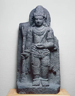 Bodhisattva Manjushri Holding a Blue Lotus (Utpala), 9th / 10th century. Creator: Unknown