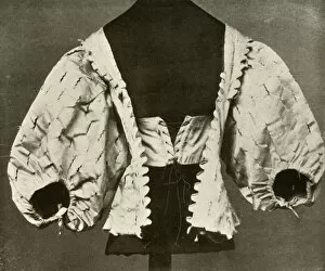 Restriction Gallery: Bodice of white satin slashed and pinked, c1620-1640, (1937). Creator: Unknown
