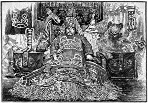 Alaska Collection: The body of Chief Shakes lying in state, Alaska, 1882.Artist: J Whitney