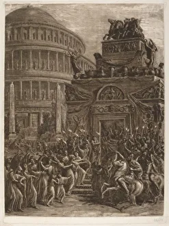 Emperor Hadrian Gallery: The Body of Hadrian Lying in State next to His Mausoleum, late 18th-early 19th century