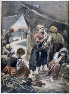 Afrikaner Collection: Boer families in a British prison camp, 1901
