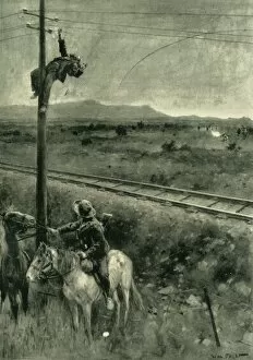 Boer Collection: Boers Caught in the Act of Cutting the Telegraph Wires, 1902. Creators: Walter Paget