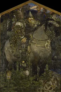 Bogatyr Prints: Bogatyr, 1898. Artist: Vrubel, Mikhail Alexandrovich (1856-1910)