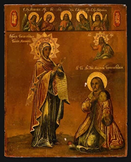 Andrei I Bogolyubsky Collection: The Bogolyubsky Holy Virgin, Second Half of the 19th century. Artist: Russian icon