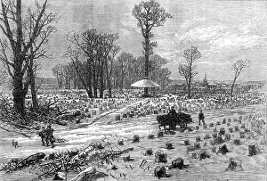 Firewood Prints: The Bois de Boulogne, Paris, (sketch by balloon post), 1871. Creator: Unknown