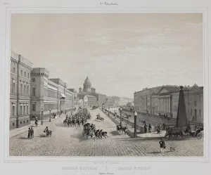 Jules 19th Century Prints: The Bolshaya Morskaya Street (Big Sea Street) in Saint Petersburg, 1840s