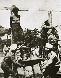 Bolsheviks hung by villagers, Russian Civil War, 1920s