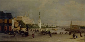 Moskva River Gallery: Bolshoy Kamenny Bridge in Moscow. Artist: Vereshchagin, Pyotr Petrovich (1836-1886)