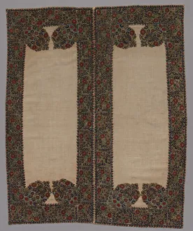 Front and Back of a Bolster Case, 1700s. Creator: Unknown